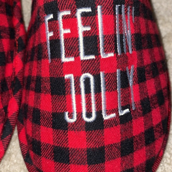 NEW mens feelin jolly plaid slippers - Picture 2 of 6